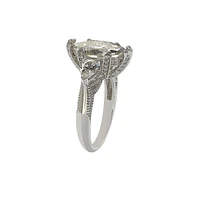 Suzy Levian Sterling Silver Marquise Cubic Zirconia Center Stone Ring