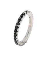 Suzy Levian Sterling Silver Thin Cubic Zirconia Eternity Band Ring