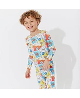 Bellabu Bear Toddler| Child Unisex Kids Comic Hero Set of 2 Piece Pajamas