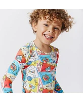 Bellabu Bear Toddler| Child Unisex Kids Comic Hero Set of 2 Piece Pajamas