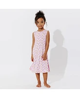 Bellabu Bear Toddler |Child Girls Pink Milk & Cookies Dress