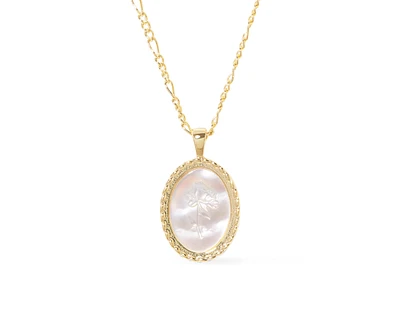 Ana Luisa Rose Engraved Necklace - Hannah