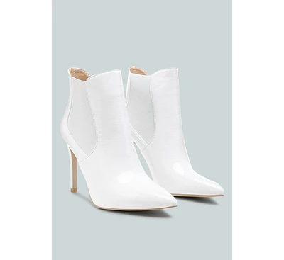 Molina High Heeled Chelsea Boot White
