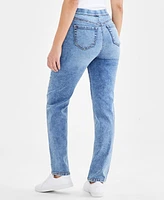 Style & Co Women's Mid-Rise Pull-On Straight-Leg Denim Jeans, Created for Macy's
