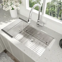 Streamdale Furniture 32 Inch Undermount Sink - 32"X19"X10" Undermount Stainless Steel Kitchen Sink 16 Gauge 10 Inch