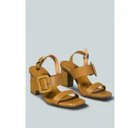 Rag & Co Swift Womens Big Buckle Leather Slingback Sandal