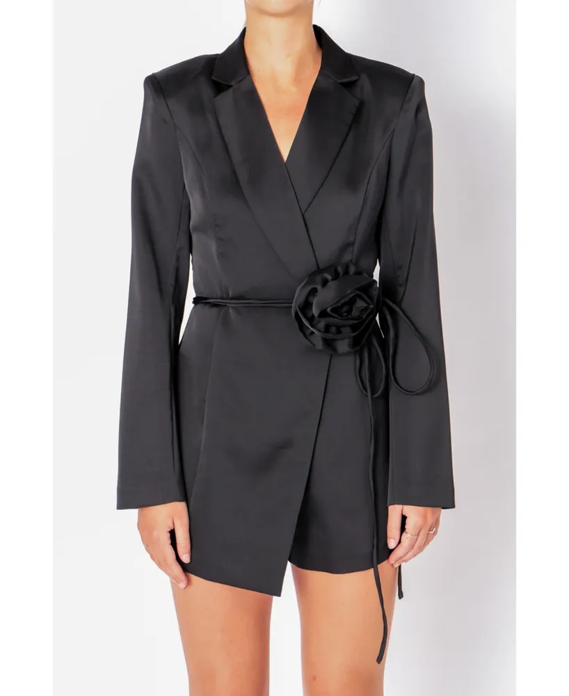 Women's Corsage Tie Romper