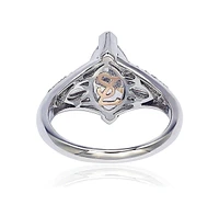 Suzy Levian Sterling Silver Marquise Cubic Zirconia Center Stone Ring