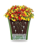 Decopots Plastic Round Modern Flower Pot with Drainage Planter