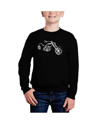 Motorcycle - Big Boy's Word Art Crewneck Sweatshirt