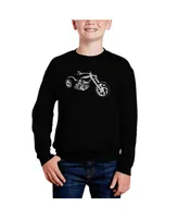 Motorcycle - Big Boy's Word Art Crewneck Sweatshirt