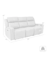 Claude 83" Genuine Leather in Dual Power Headrest and Lumbar Support Reclining Sofa