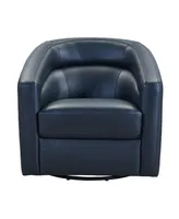 Desi 32" Genuine Leather in Contemporary Swivel Accent Chair