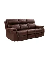 Montague 86" Genuine Leather in Dual Power Headrest and Lumbar Support Reclining Sofa