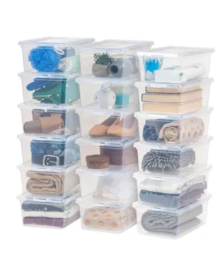 Quart Plastic Storage Bin Tote Organizing Container with Latching Lid, Stackable and Nestable, Clear