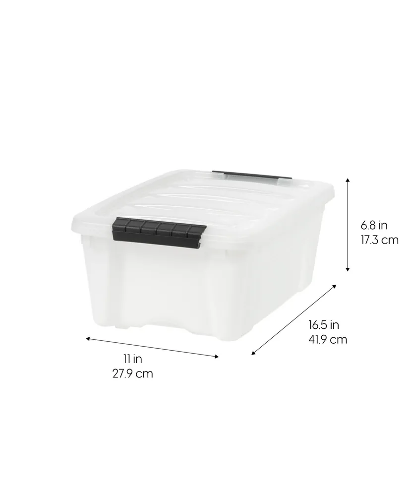 6 Pack 12qt Plastic Storage Bin with Lid and Secure Latching Buckles