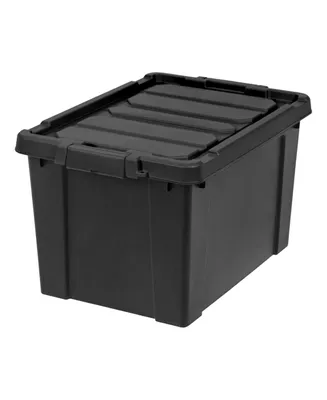 6 Pack 76qt/19gal Heavy-Duty Storage Plastic Bin Tote Container, Black
