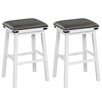 30'' Dining Bar Stool Set of 2 Pub Height Padded Seat Wood Frame Kitchen