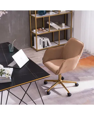Simplie Fun Modern Velvet Fabric Material Adjustable Height 360 Revolving Home Office Chair