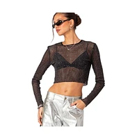 Women's Marly sheer shimmer sequin top