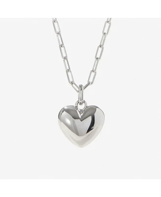 Ana Luisa Puffed Heart Necklace - Lev Silver