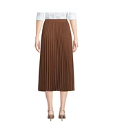 Lands' End Women's Poly Crepe Pleated Midi Skirt