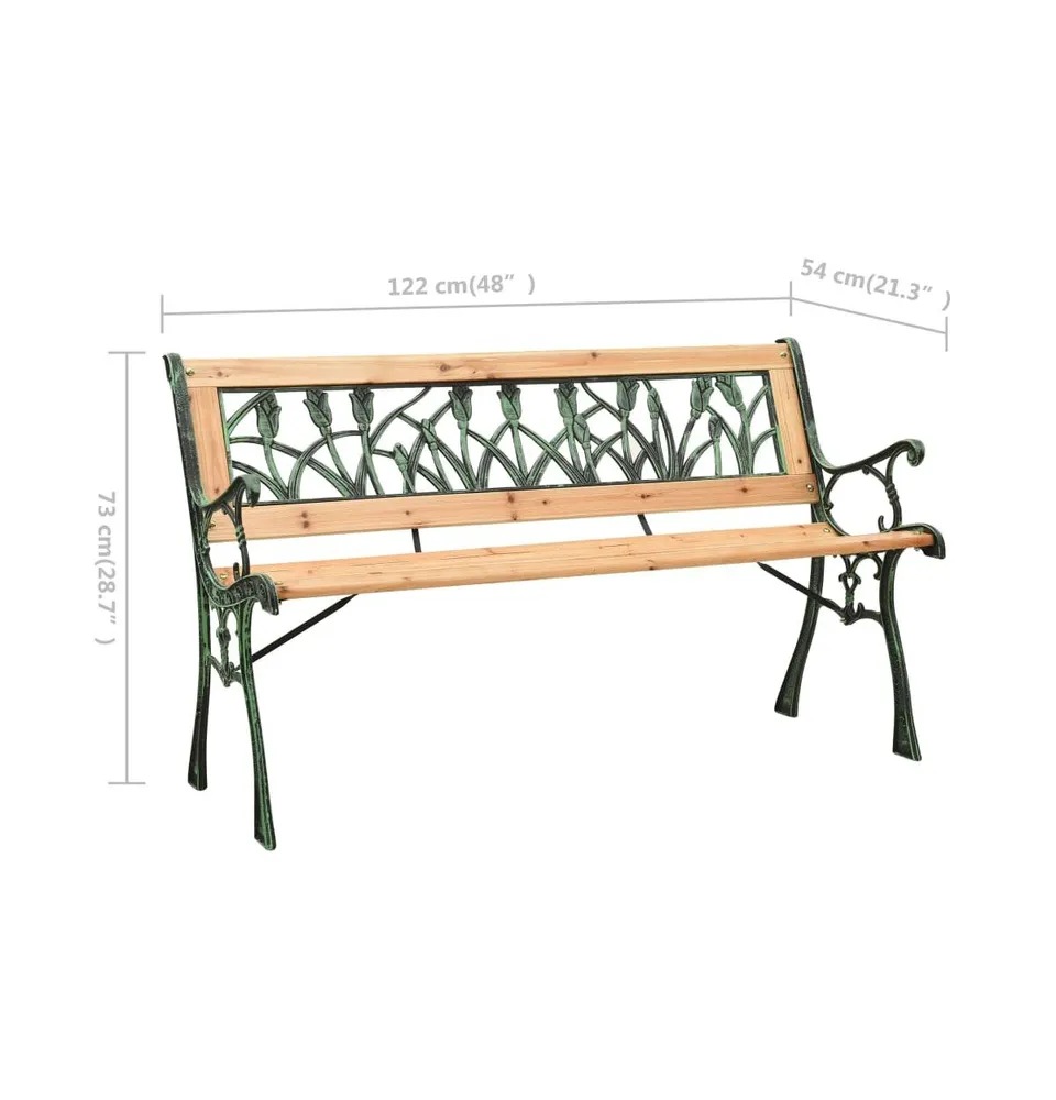 Patio Bench 48" Cast Iron and Solid Firwood