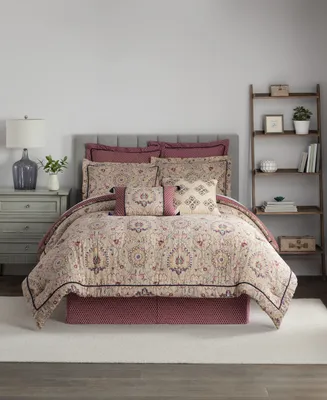 Waverly Castleford Damask 4-Pc Comforter Set, Queen