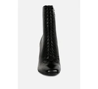 Wyndham Womens Lace Up Leather Ankle Boots