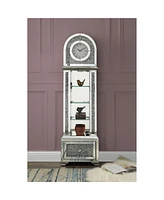 Streamdale Furniture Noralie Grandfather Clock with Led Mirrored & Faux Diamonds