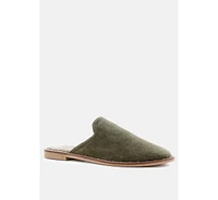 Rag & Co Lia Handcrafted Suede Mules