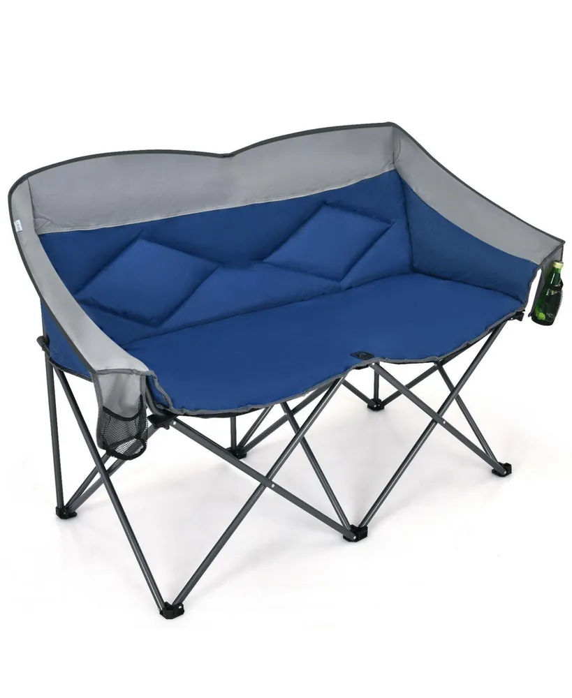 Folding Camping Chair with Bags and Padded Backrest