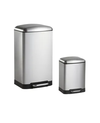 Ashley Rectangular Trash Can with Soft-Close Lid with Mini Trash Can
