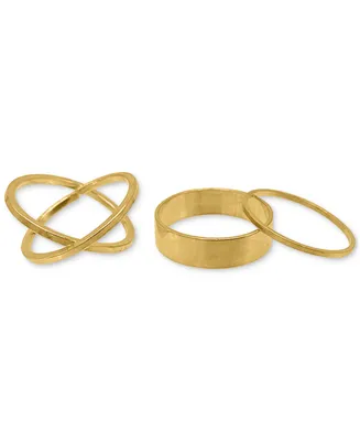 Adornia 14k Gold-Plated 3-Pc. Set Stackable Rings