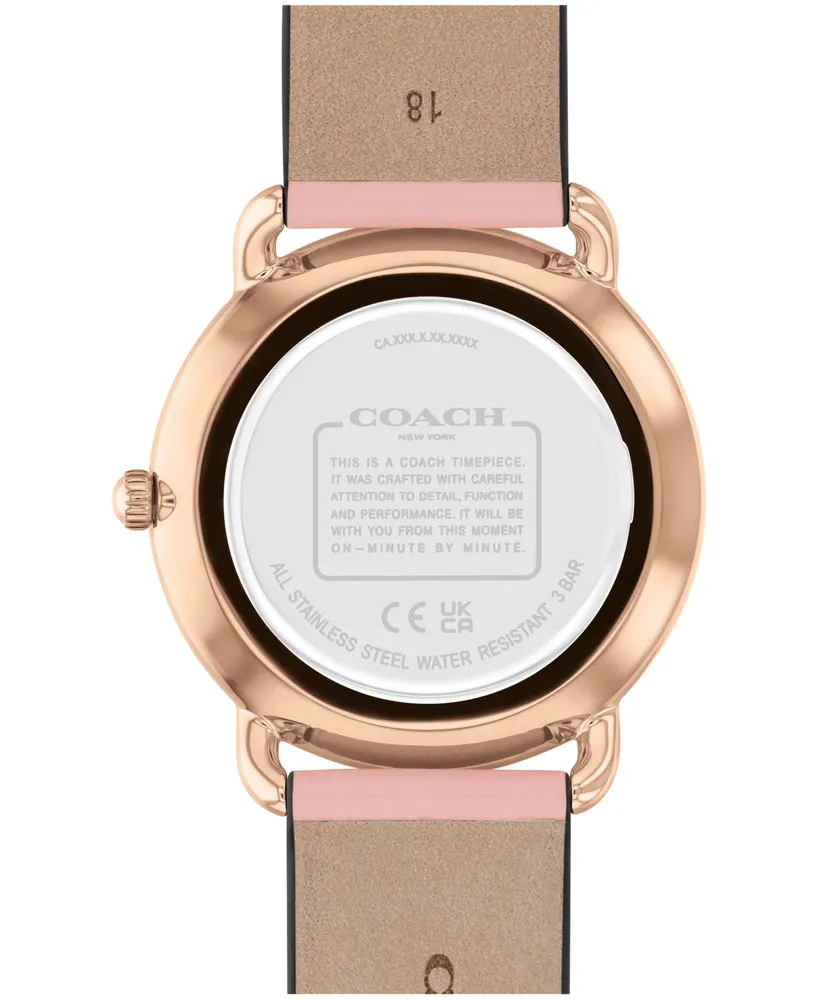 Coach Women's Elliot Blush Leather Strap Watch 36mm