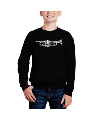 Trumpet - Big Boy's Word Art Crewneck Sweatshirt