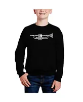 Trumpet - Big Boy's Word Art Crewneck Sweatshirt