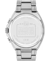 Coach Men's Jackson Silver-Tone Stainless Steel Bracelet Watch 45mm