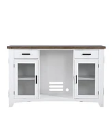 Closeout Peighton 8-Piece Bar Set (Back bar with hutch, bar with 2 saddle stools, and pub table with 2 swivel stools)