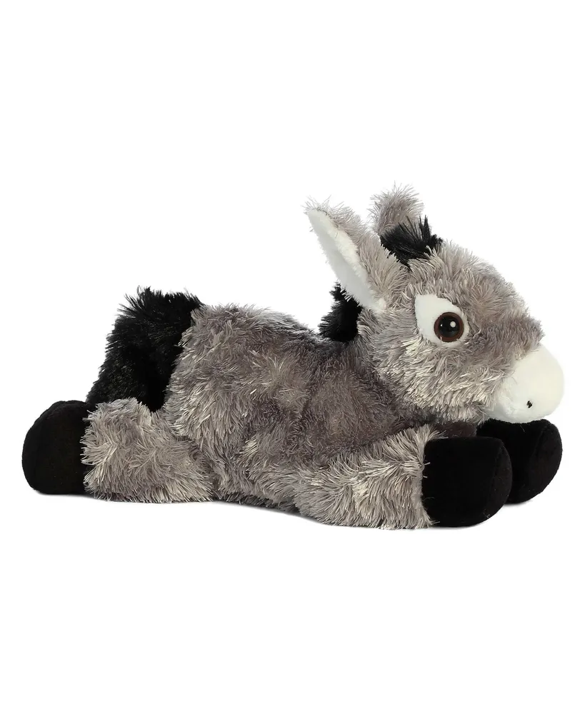 Aurora Small Donkey Flopsie Adorable Plush Toy Gray 8"