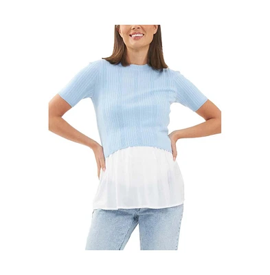 Ripe Maternity Maternity Ripe Franki Detachable Nursing Knit Sweater Sky Blue