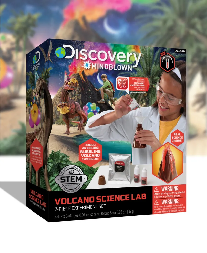 Discovery #Mindblown Volcano Science Lab Hands On Kids Experiment Set, 7 Piece