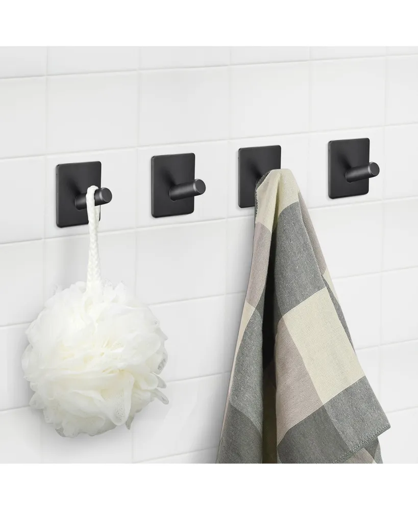 Aquaterior Hook Towel Hanger Adhesive Heavy Duty Stainless Steel Bathroom 4Pack - Assorted Pre