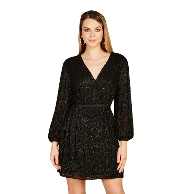 Women's Lara - Long Sleeve Cocktail Wrap Dress