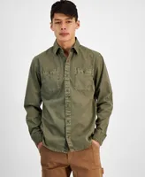 Sun + Stone Men's Long Sleeve Twill Shirt, Created for Macy's