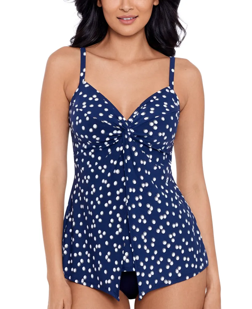 Maternity Matching Twist-Front Cutout Nursing Tankini Swim Top