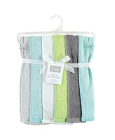 Hudson Baby Infant Boy Rayon from Bamboo Burpcloth 6pk, Gray Mint Lime, One Size