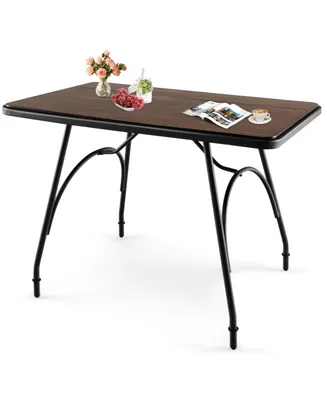 43 x 27.5 Inch Industrial Style Dining Table with Adjustable Feet