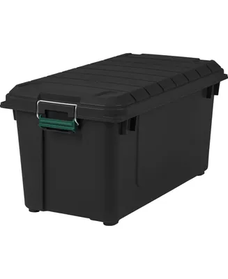 82 Quart WeatherPro Storage Box, Store-It-All Utility Tote, Black