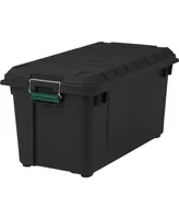 Iris 82 Quart WeatherPro Storage Box, Store-It-All Utility Tote, Black